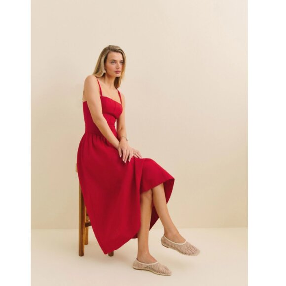 Reformation Katarin Dress in Lipstick Red - Picture 5 of 6